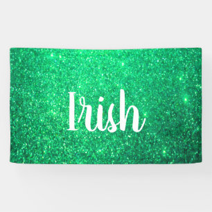 Green Glitter St Patrick's Day Irish Trendy Cool Banner