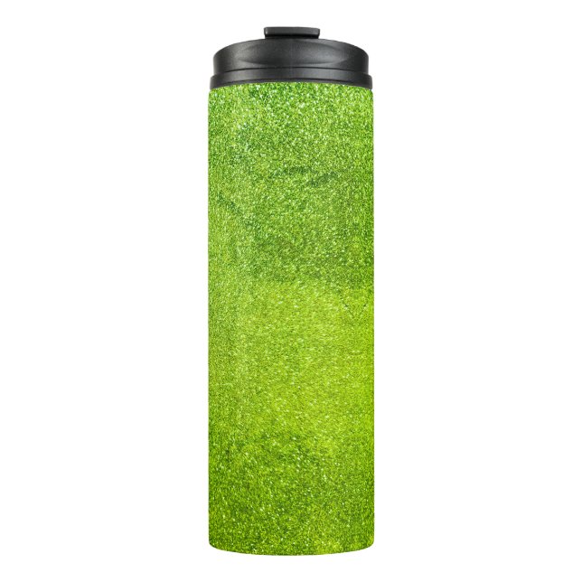 Green glitter thermal tumbler (Front)