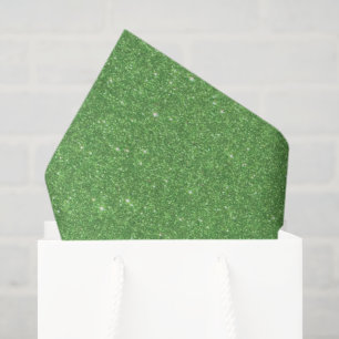 Green glitter tissue paper