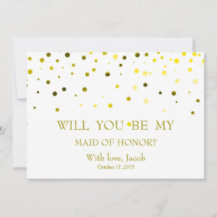 Green Glitter Will You Be My MAID OF HONOR Invitation