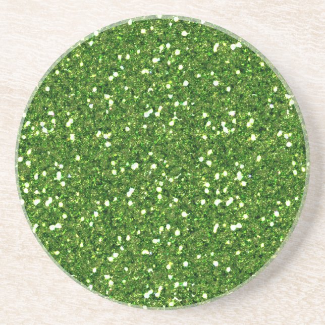 Green Glitters Coaster (Front)