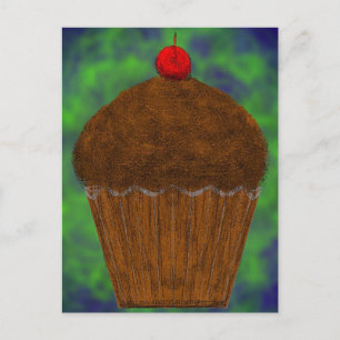 Green glob cup cake postcard
