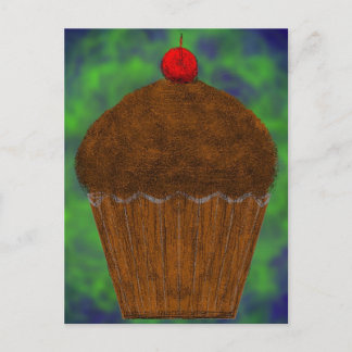 Green glob cup cake postcard