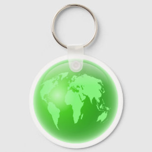 Green Globe Key Ring