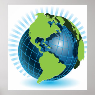 Green Globe Poster