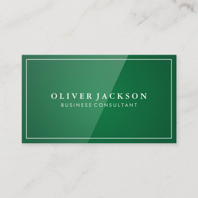 Green Gloss Background Business Card (Front)