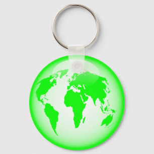 Green Glossy Globe Key Ring