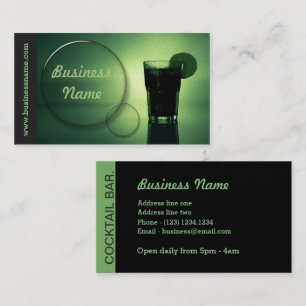 Green Glow Cocktail Bar Nightclub Business Card