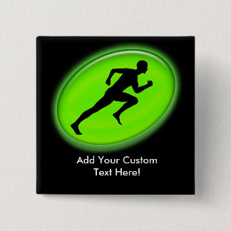 Green Glow Fitness Logo 15 Cm Square Badge