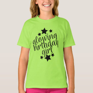 Green Glow Party Birthday -  Girls Ruffle T-Shirt