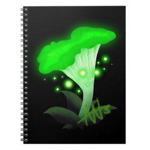 Green Glowing Mushroom Notebook