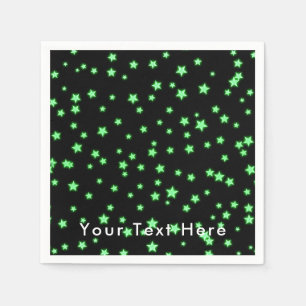 Green Glowing Stars Birthday Party Custom Napkin
