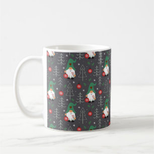 Green Gnome Christmas Tree Ornaments Pattern Coffee Mug