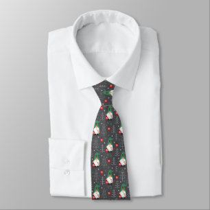 Green Gnome Christmas Tree Ornaments Pattern Tie