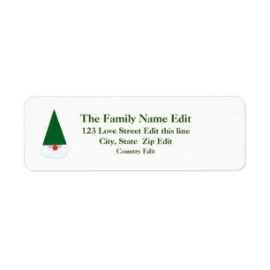 Green Gnome Return Address Label