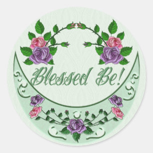 Green Goddess Upright Crescent Classic Round Sticker