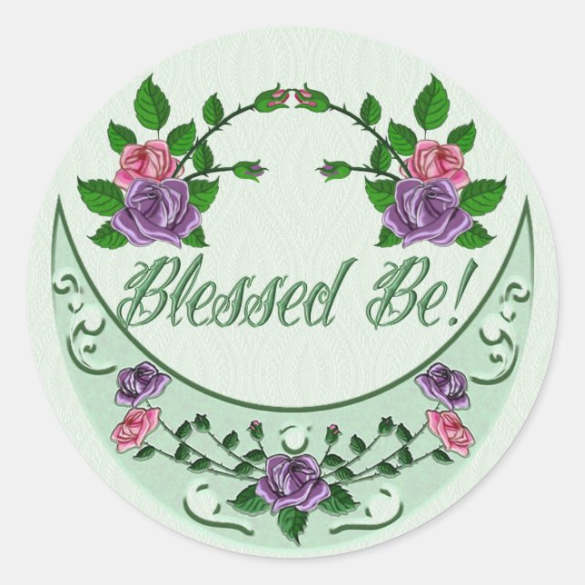 Green Goddess Upright Crescent Classic Round Sticker (Front)