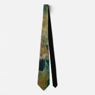 Green & Gold, A Gel Print Abstract Tie