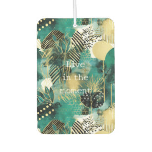 Green Gold Abstract Car Air Freshener