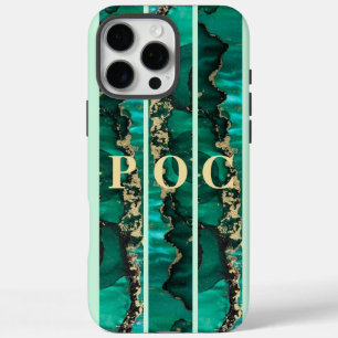 Green Gold Abstract Monogram Case-Mate iPhone 16 Pro Max Case