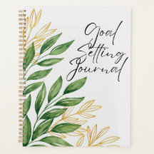 Green Gold Aesthetic Goal Setting Journal 