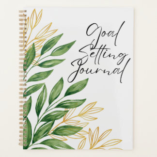 Green Gold Aesthetic Goal Setting Journal  Planner