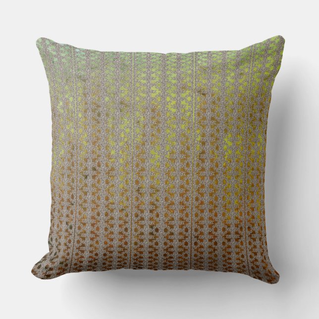 Green, Gold and Brown Ombre Pattern Cushion (Front)