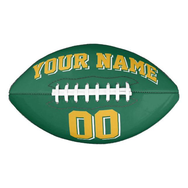 GREEN GOLD AND WHITE Custom Football American Football (Front)