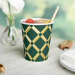 Green & Gold Arabic-inspired Paper Cup