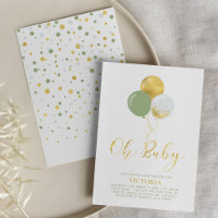 Green & Gold Balloons | Oh Baby Boy Baby Shower