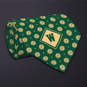 Green Gold Basketball Icon Necktie