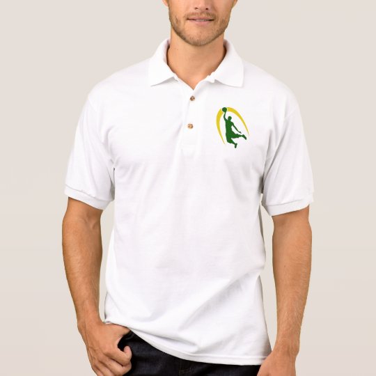 Green Gold Basketball Polo Shirt