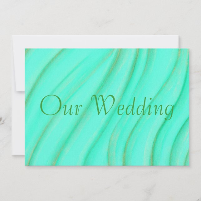 Green & Gold Blends Wedding Invitations (Front)