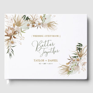 Green & Gold Bohemian Boho Wedding Guest Book