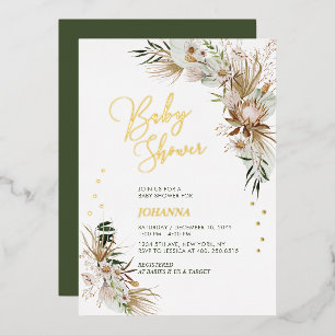 Green & Gold Boho Botanical Baby Shower 