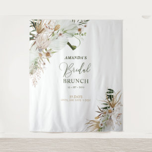 Green & Gold Boho Bridal Shower Brunch Backdrop Tapestry