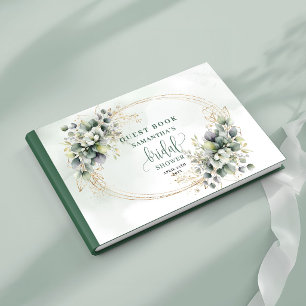Green Gold Botanical Bridal Shower Guest Book