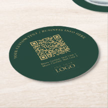 Green & Gold Business Logo QR Code Promotional