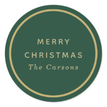 Green Gold Christmas Envelope Seals