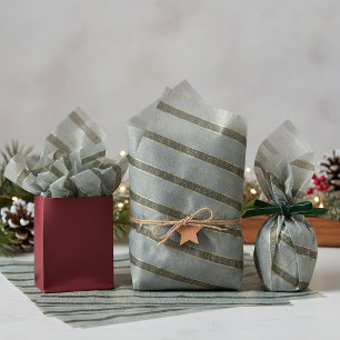 Green Gold Christmas Pattern#35b ID1009 Tissue Paper