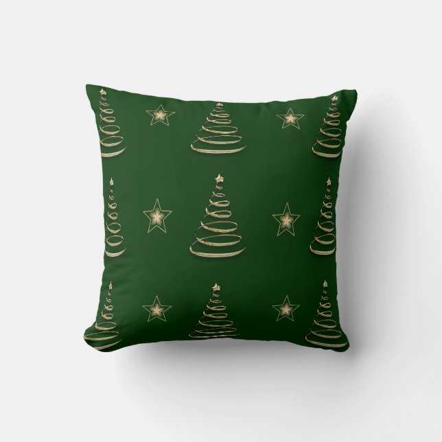 green gold christmas tree  cushion (Front)