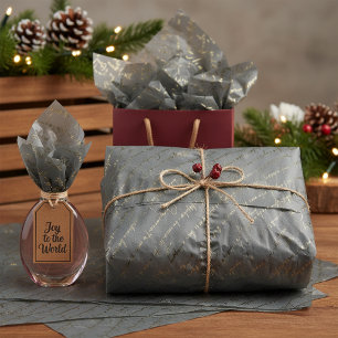 Green Gold Christmas Typography Pattern36 ID1009 Tissue Paper