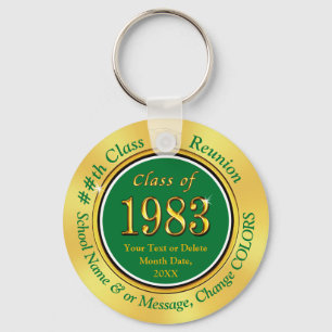 Green Gold Class of 1983 Class Reunion Keychains