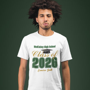 Green Gold Class of 2026 Customised Graduate T-Shirt