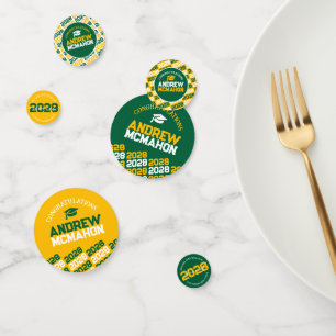 Green & Gold Class of ANY YEAR Personalised Party Confetti