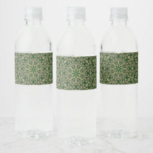 Green Gold Decorative Holiday Water Bottle Label