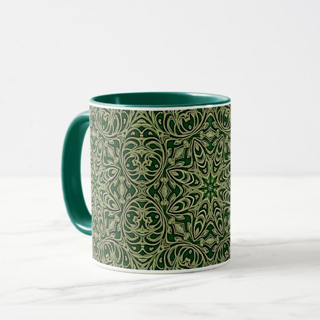 Green Gold Decorative Mug (Front Left)