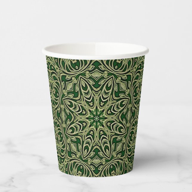 Green Gold Decorative Paper Cups (Left)