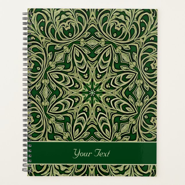  Green Gold Decorative Planner (Front)