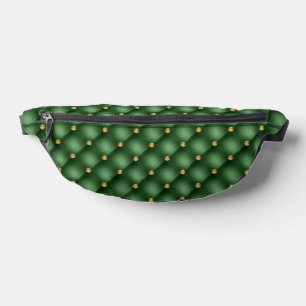 Green Gold Diamonds Tufted Fanny Pack